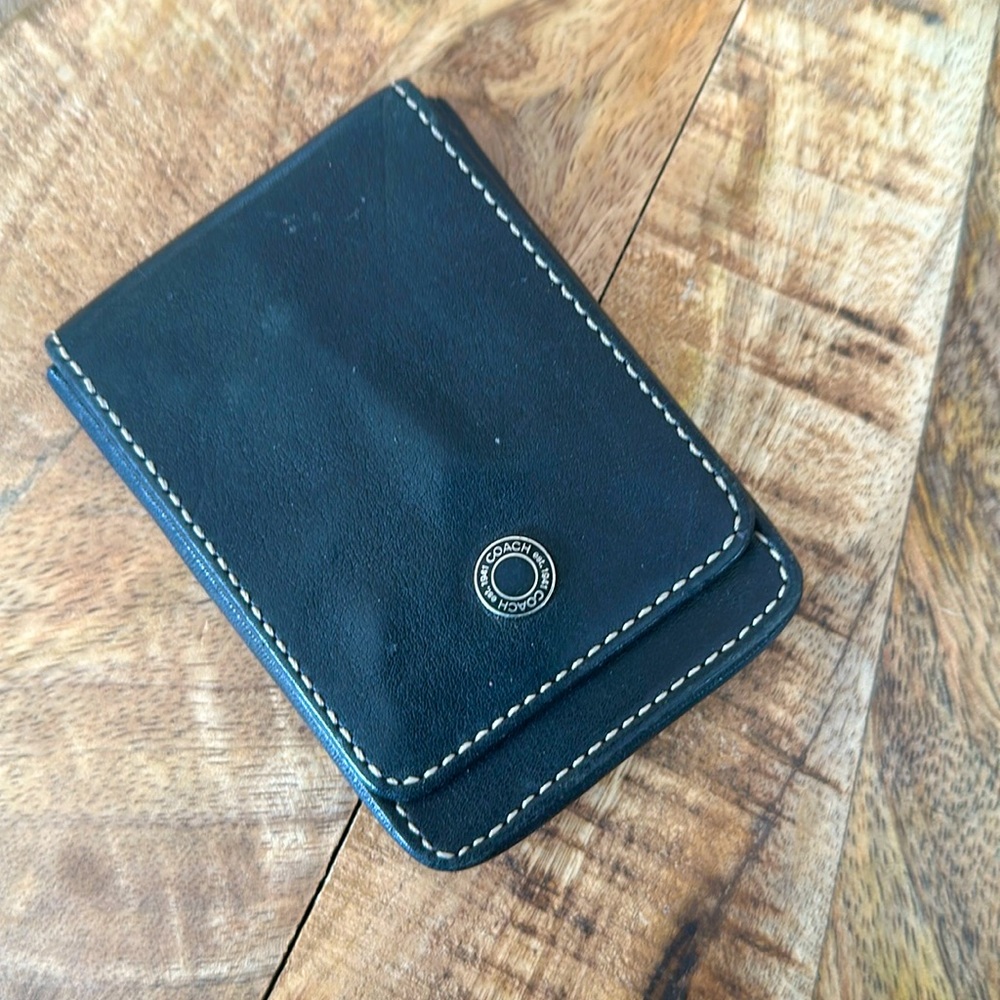 Coach leather business card holder